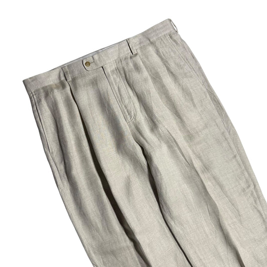 【USED】CUBAVERA 2TUCK LINEN SLACKS