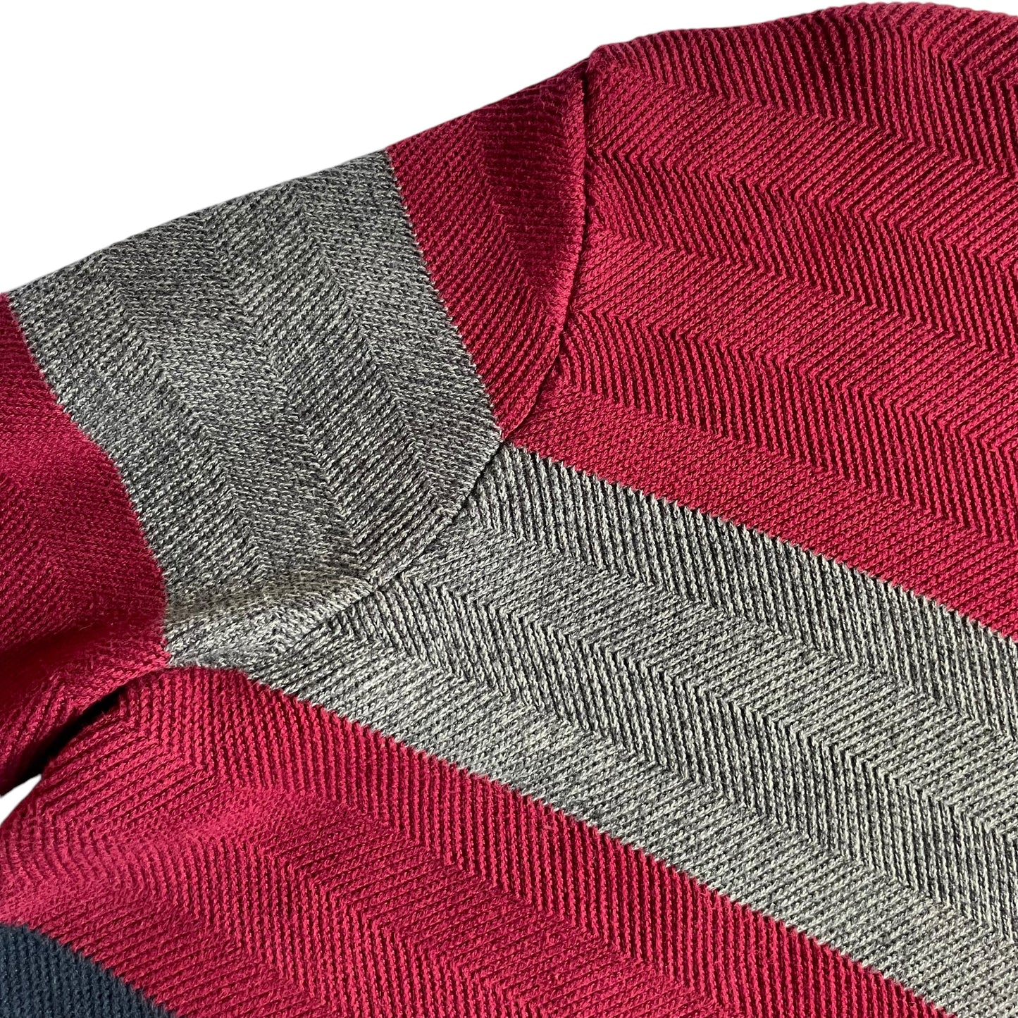 Chaps Crew Neck Border Cotton Sweater