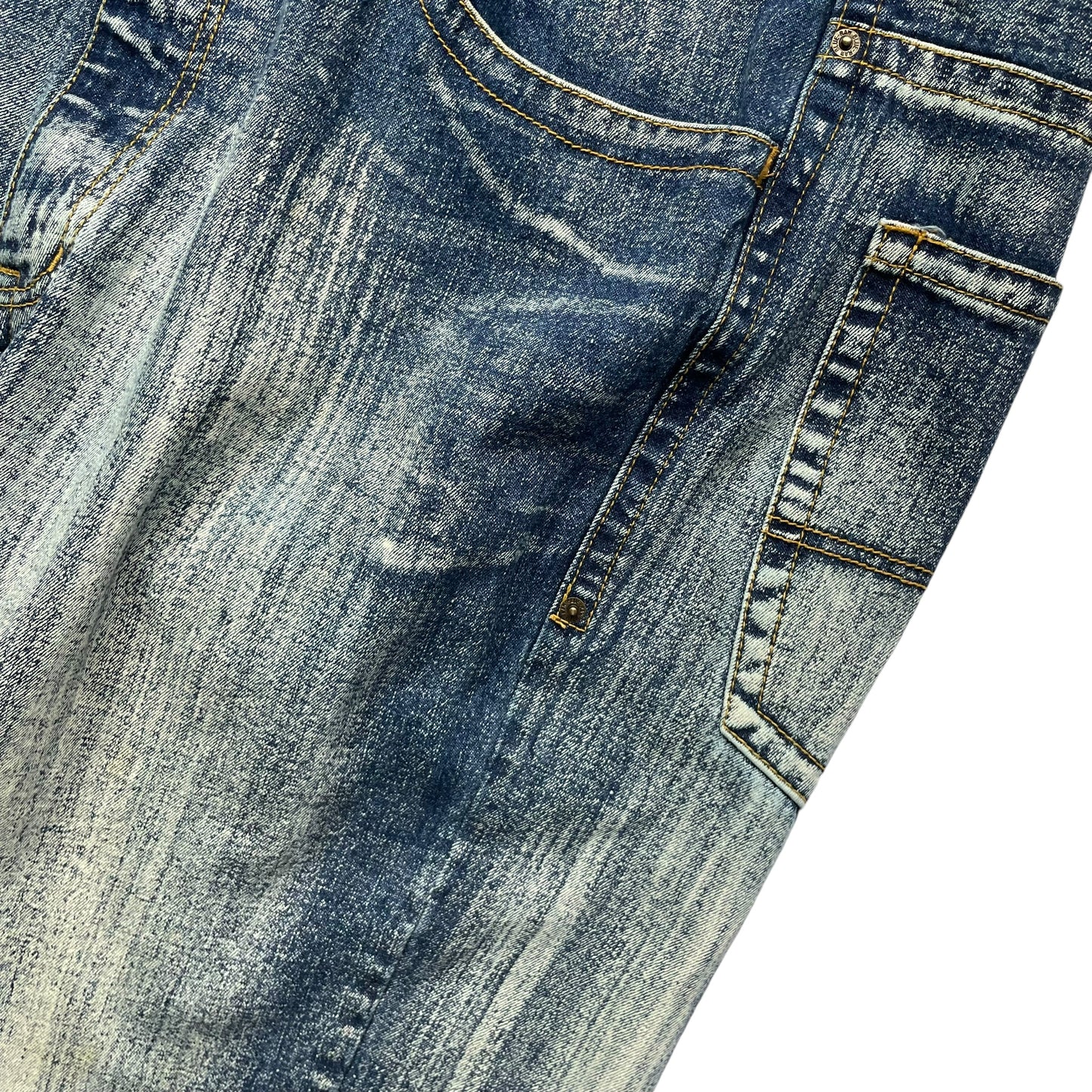 Raw Blue Loose Fit Bleach Denim