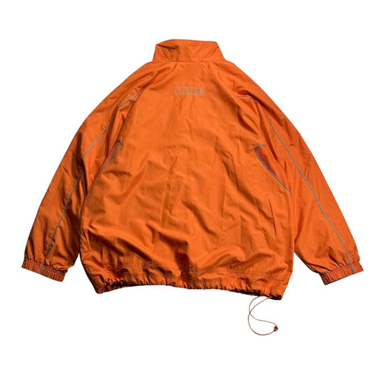 【USED】00s NIKE Block Logo Nylon Track Jacket Orange XL / ナイキ ナイロンジャケット トラックジャケット ブロックロゴ 刺繍 オレンジ 00年代