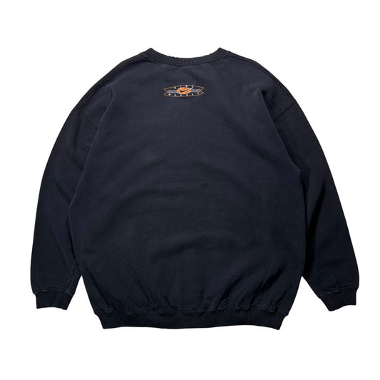 【USED】90s NIKE HOCKEY Sweat Navy XXL MADE IN CANADA / ナイキ ホッケーライン ワンポイント 刺繍 クルーネック スウェット トレーナー ネイビー 濃紺 カナダ製 白タグ XXL 古着