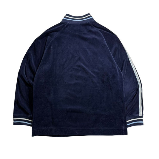 【USED】90s〜00s NAUTICA Velour Half Zip Pullover Jacket Navy L / ノーティカ ベロア ハーフジップ プルオーバー ジャケット ジャージ トラックトップ 紺 90年代