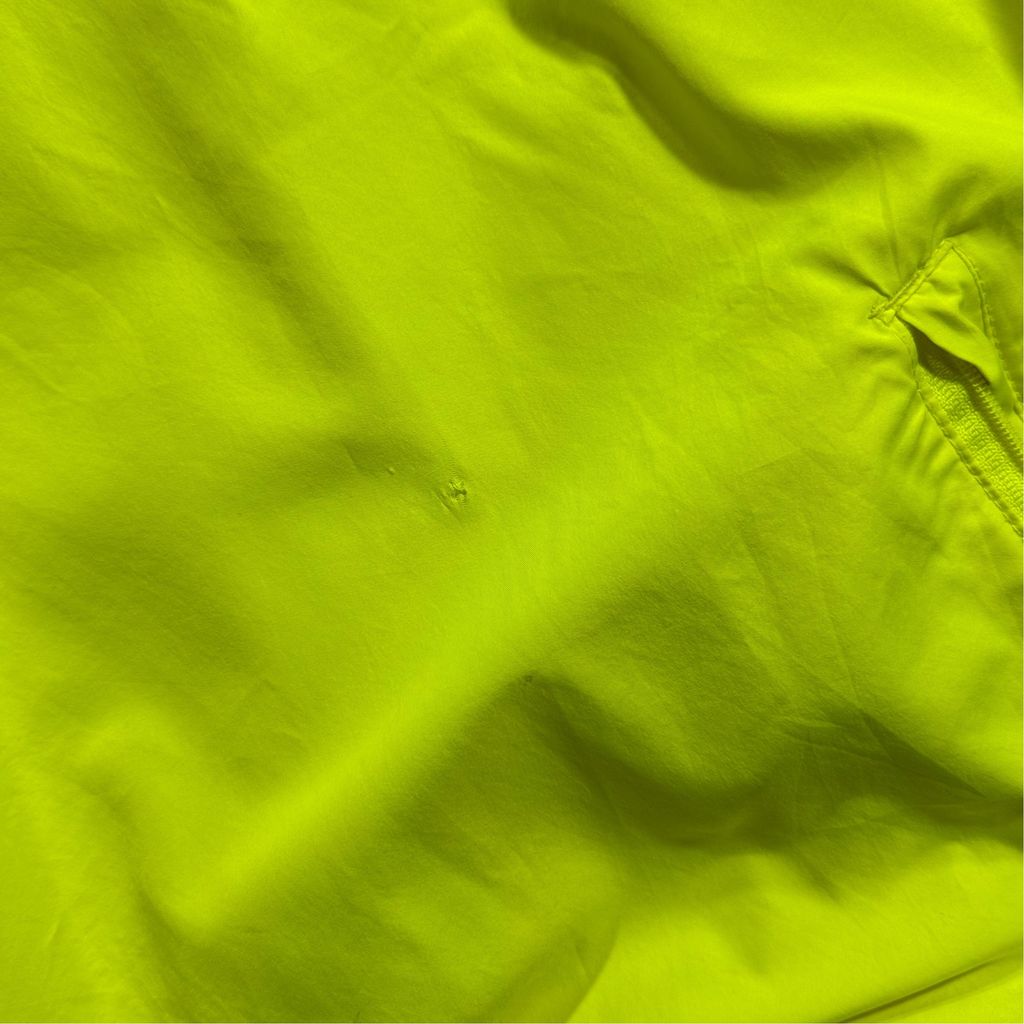 【USED】90s adidas Performance Logo Hooded Nylon Pullover Jacket Lime Green x Navy XL / アディダス パフォーマンスロゴ ナイロンジャケット プルオーバー アノラック