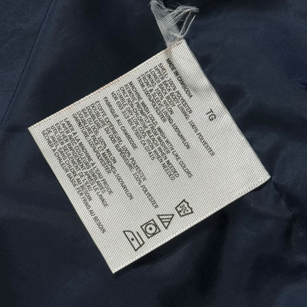 【USED】NAUTICA Swing Top Jacket Navy XL / ノーティカ スウィングトップ ジップアップブルゾン ジャケット 立ち襟 コーデュロイ切り替え 紺 ビッグサイズ 古着 USED