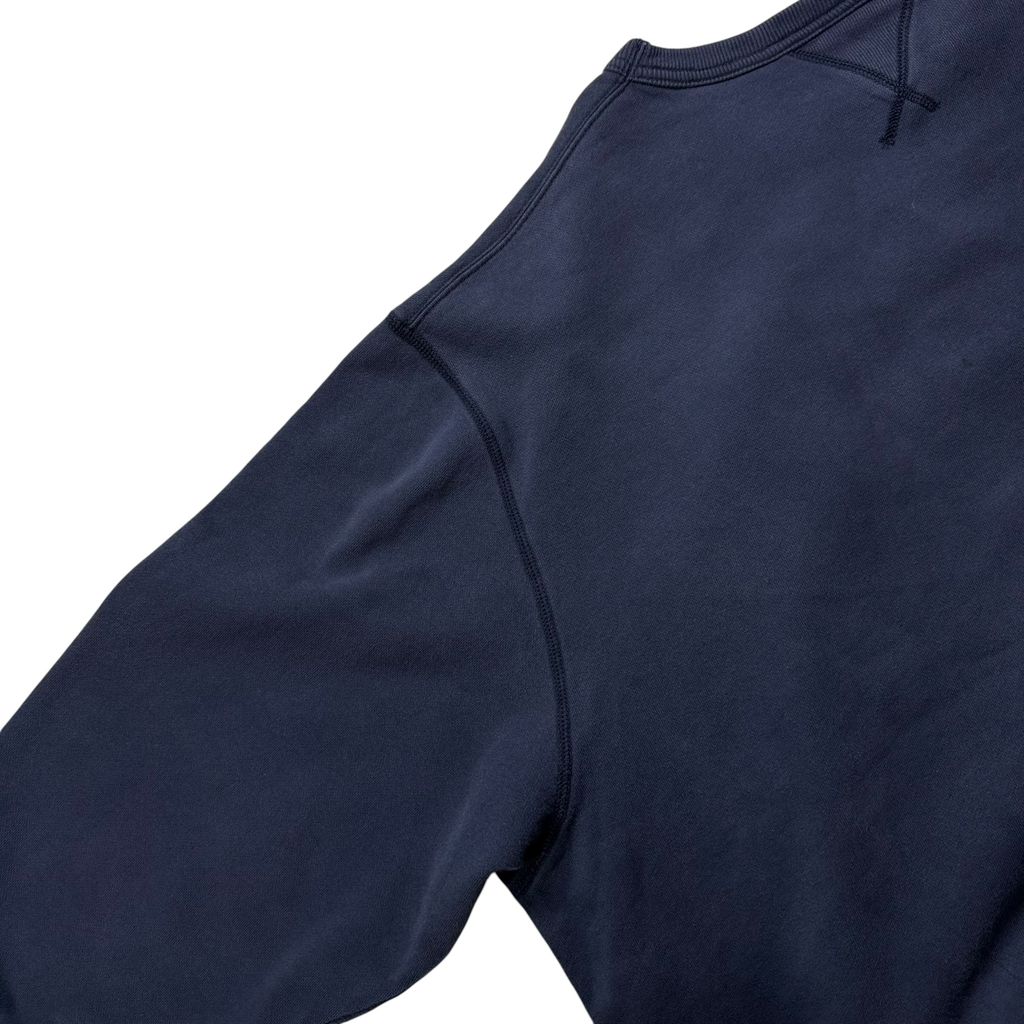 【USED】POLO JEANS CO. RALPH LAUREN Arch Logo Sweat Navy 4XL / ポロジーンズ ラルフローレン アーチロゴ 刺繍 前V スウェット トレーナー ネイビー 超ビッグサイズ 4XL 古着