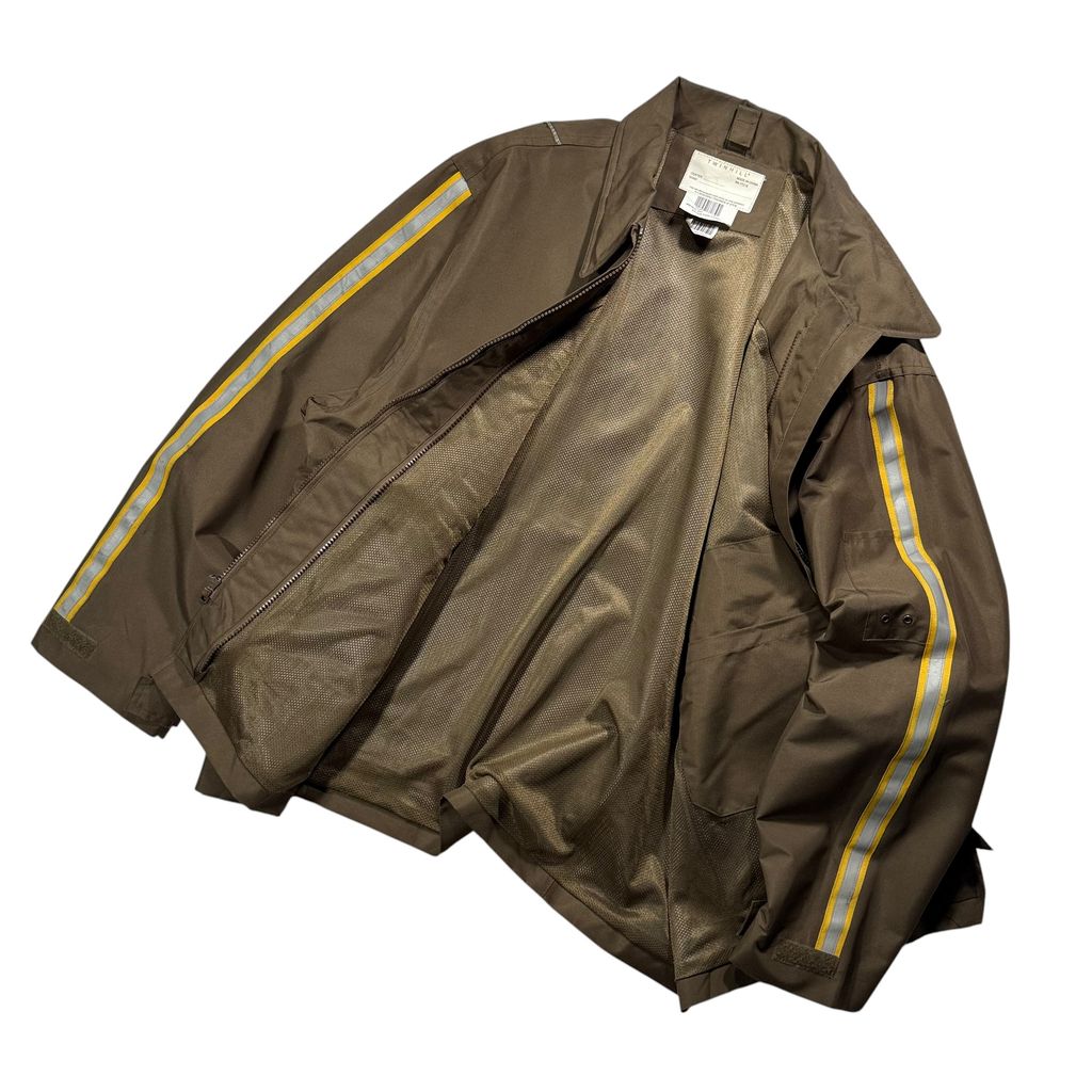 【USED】TWINHILL UPS Official Uniform Utility Jacket Brown XL / ツインヒル UPS 公式ユニフォーム ワークジャケット ブラウン 茶色 リフレクターテープ付き 企業モノ ビッグサイズ 古着