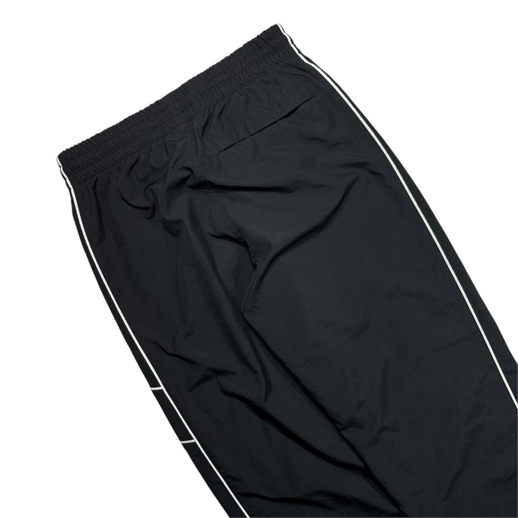 【USED】00s Nike Nylon Tech Pants Black x White Piping S / ナイキ ナイロン テック パンツ ブラック ホワイトパイピング スウッシュ刺繍 スポーツ