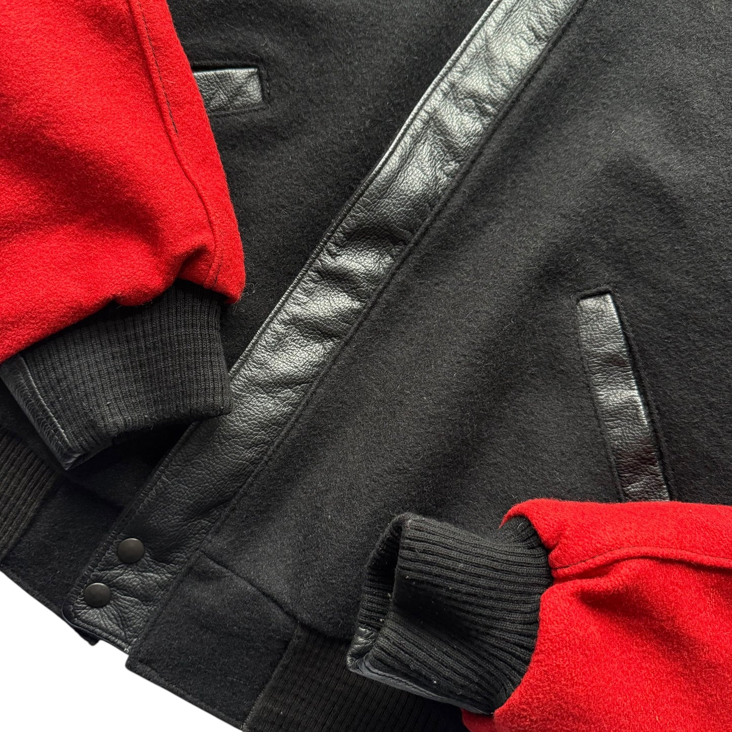 【USED】Carroll Original Wear Melton  Lether Sleeve Virsity Jacket "Made in USA"