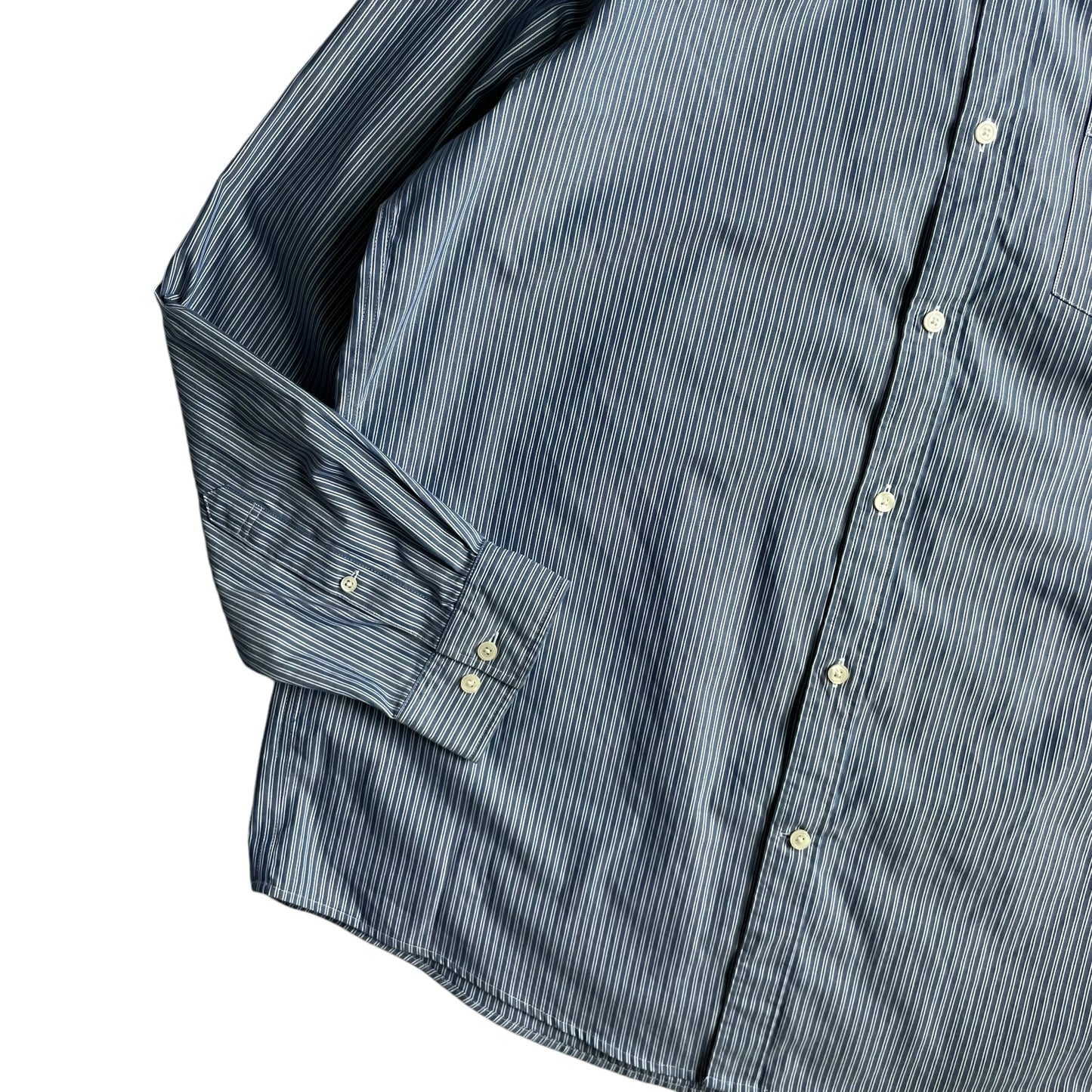 Eddie Bauer Cotton Stripe L/SL BD Shirt Wrinkle Resistant Relaxed Fit