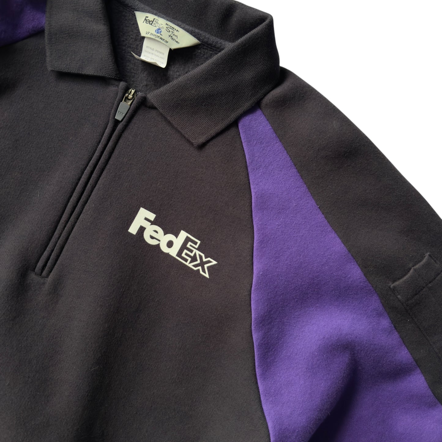 【USED】FeDex Haif Zip Sweat Polo