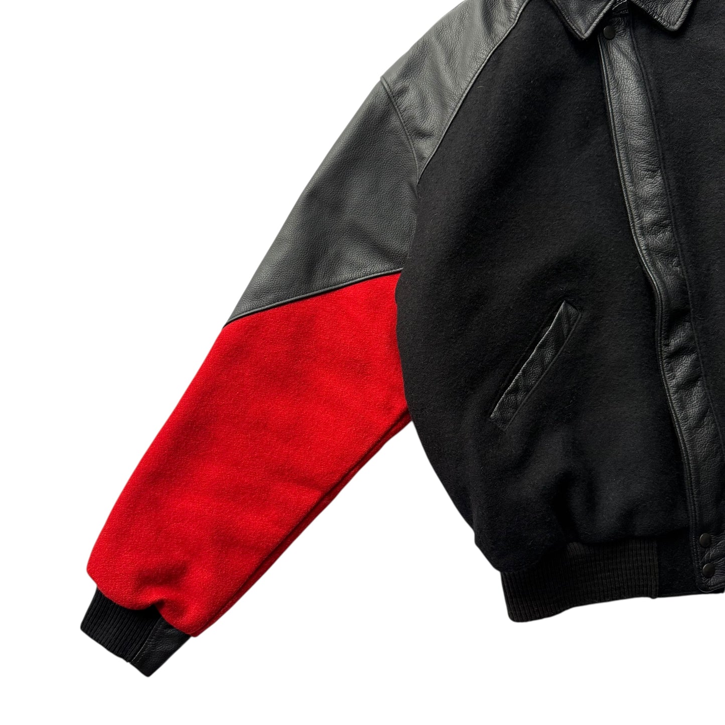 【USED】Carroll Original Wear Melton  Lether Sleeve Virsity Jacket "Made in USA"