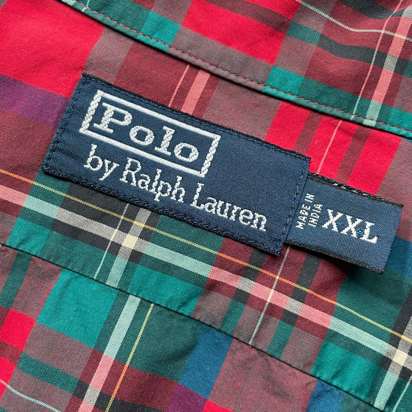 POLO BY  RALPH LAUREN MULTICOLOR CHECKED OPEN COLLAR SHIRT