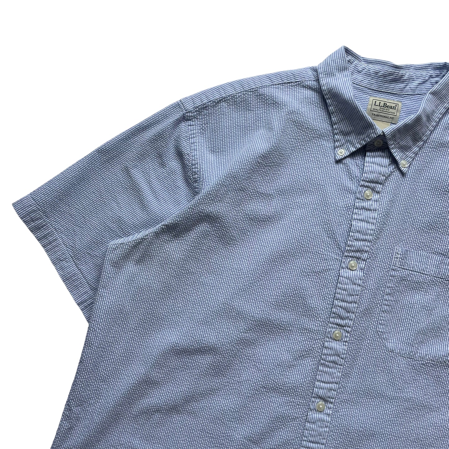 L.L. Bean Stripe Seersucker BD Shirt