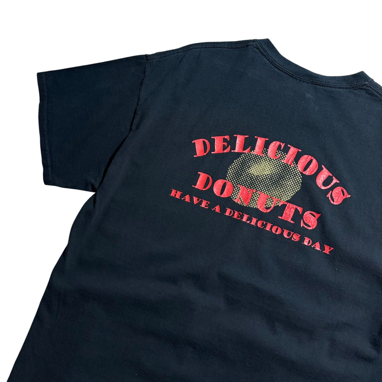 【USED】Delicious Donuts デリシャスドーナツ S/SL Tee 半袖Tシャツ 黒 GILDAN ギルダン Lサイズ
