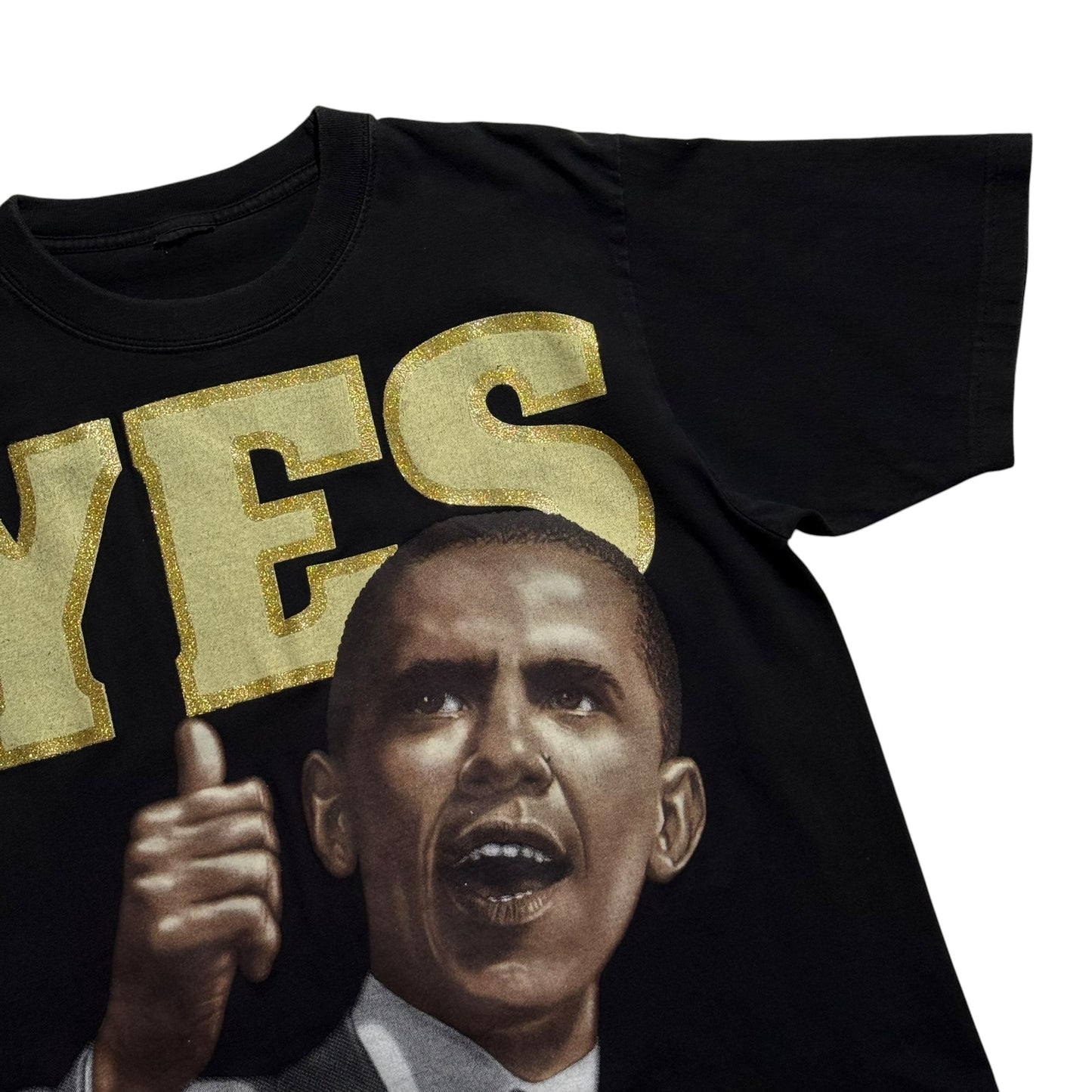 【USED】SCHOOL OF HARD KNOCKS OBAMA S/SL Tee 黒 半袖Tシャツ