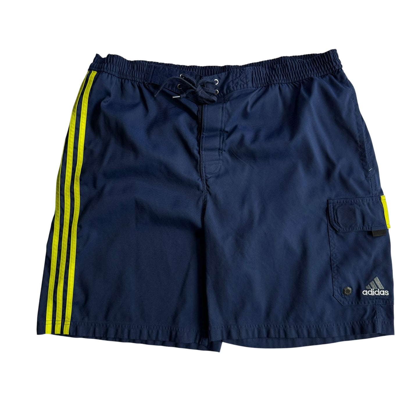 【USED】90s adidas アディダス Swim Trunk ナイロンショーツ バギーフィット XXLサイズ
