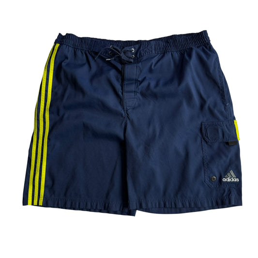 【USED】90s adidas アディダス Swim Trunk ナイロンショーツ バギーフィット XXLサイズ