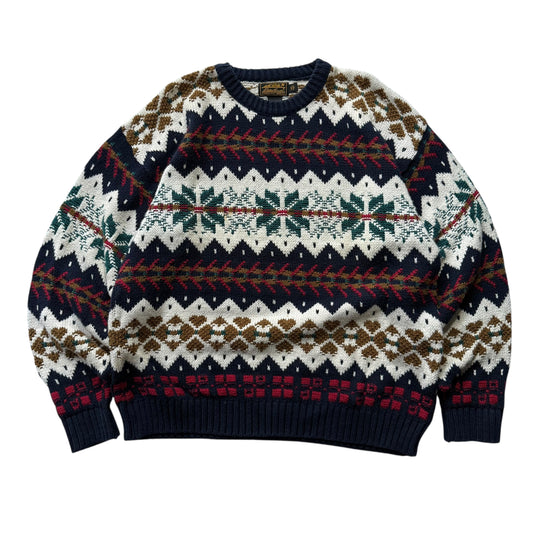 【USED】Eddie Bauer Made in USA Cotton Sweater