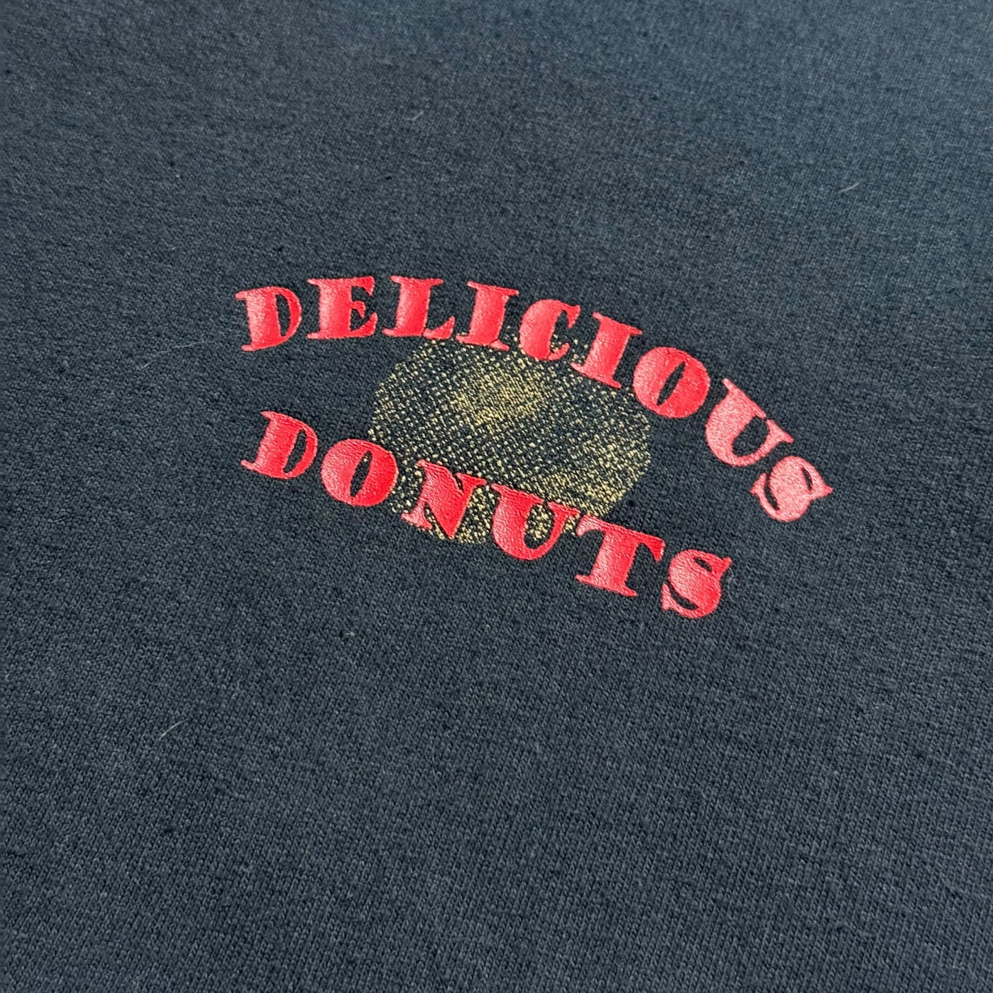 【USED】Delicious Donuts デリシャスドーナツ S/SL Tee 半袖Tシャツ 黒 GILDAN ギルダン Lサイズ