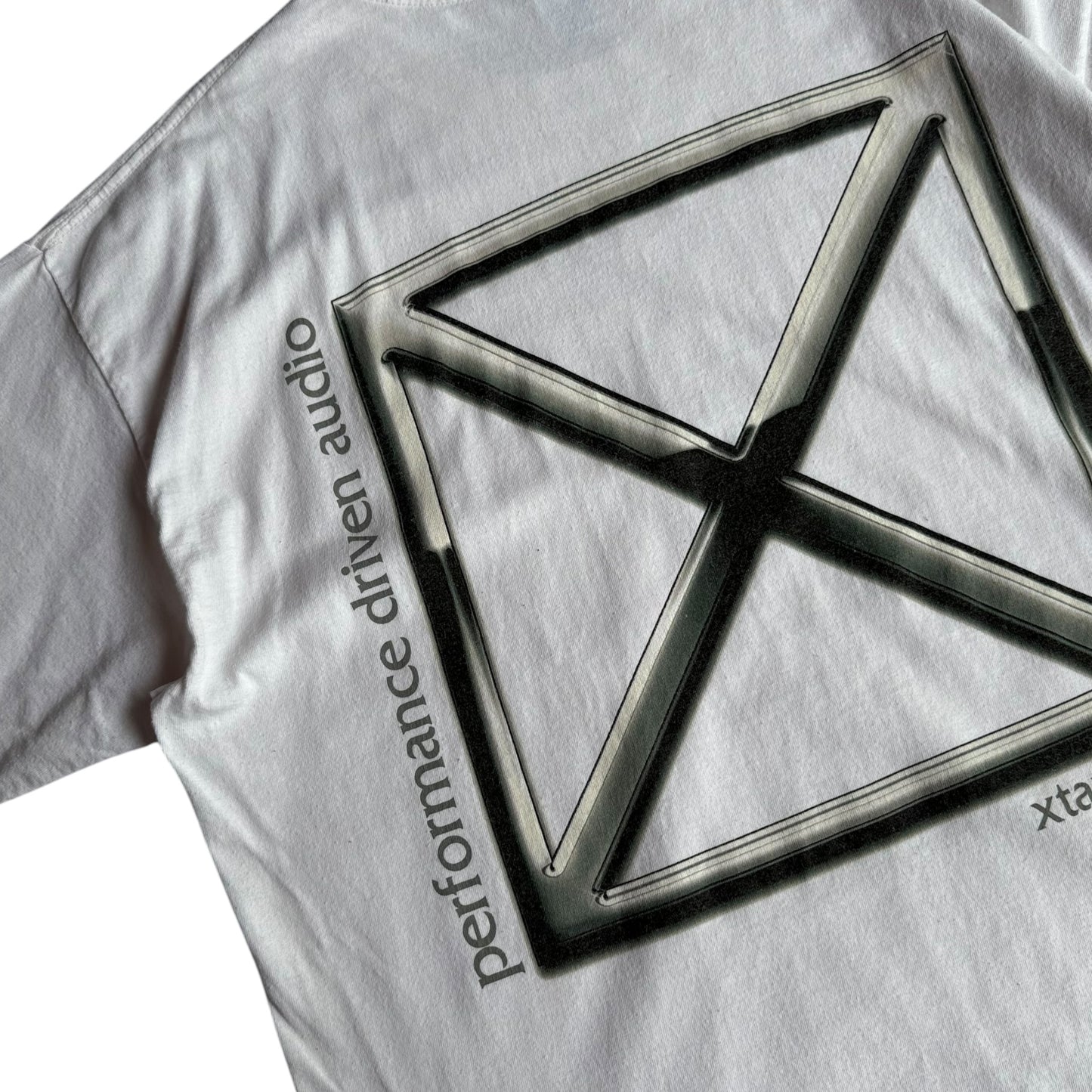 【USED】xtant エクスタント GILDAN ギルダン S/SL Tee 企業ロゴ 白 半袖Tシャツ バックプリント XLサイズ