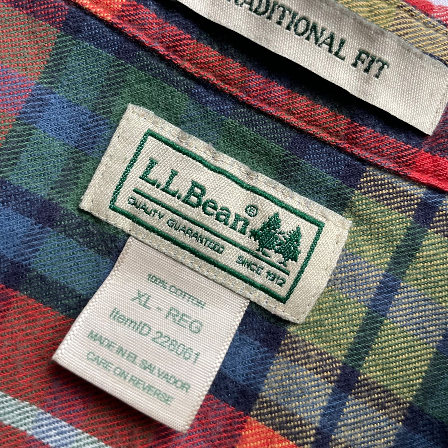 L.L. Bean Multicolor Check L/SL Cotton BD Shirt