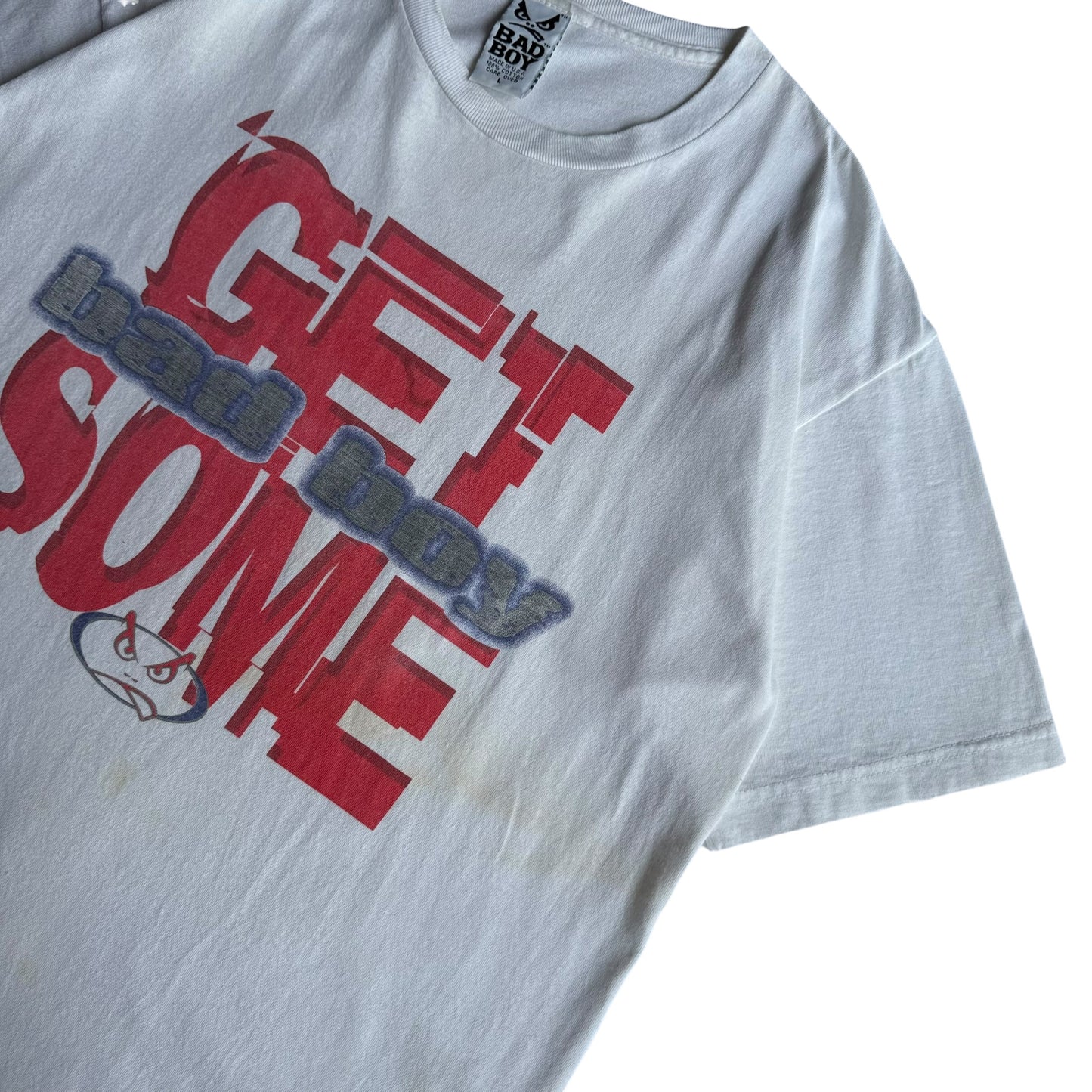 【USED】BAD BOY バッドボーイ Made in USA S/SL Tee 半袖Tシャツ 白 Lサイズ