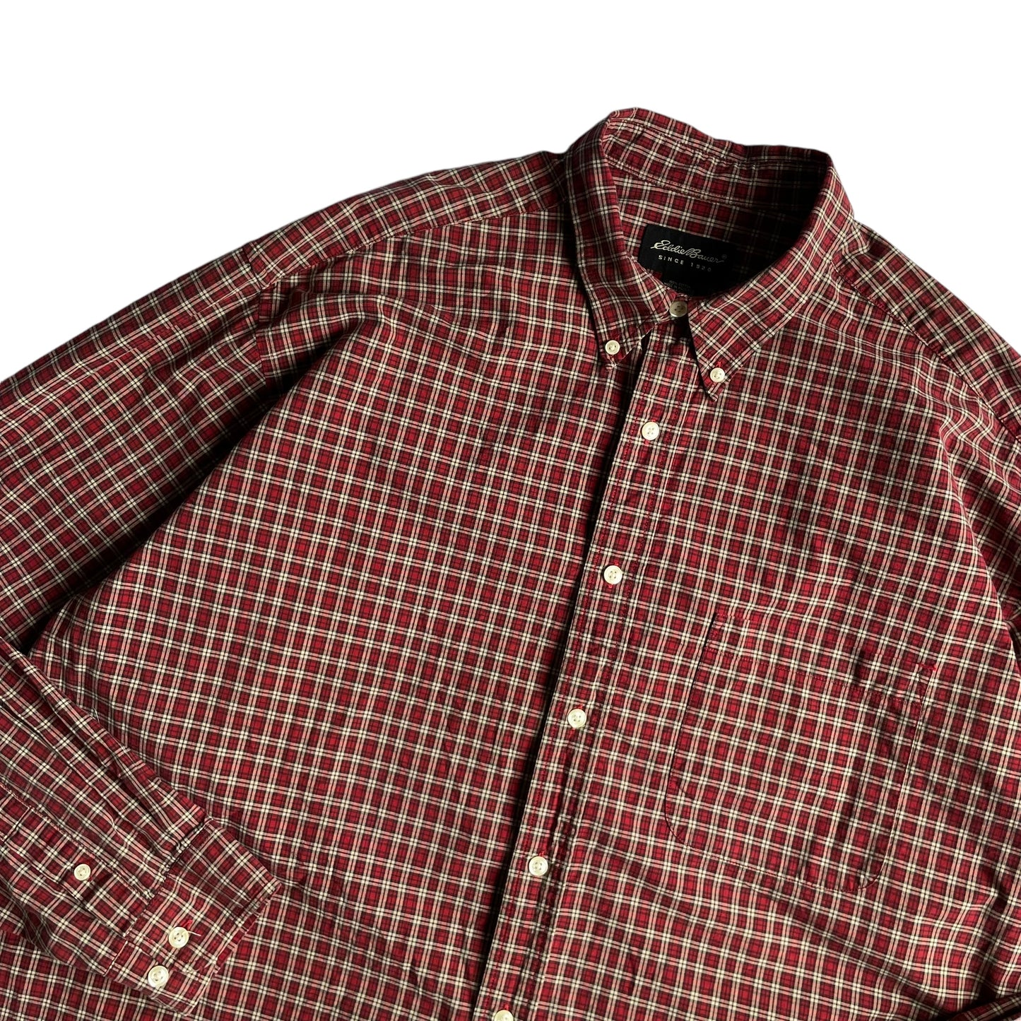 Eddie Bauer Check L/SL Cotton BD Shirt