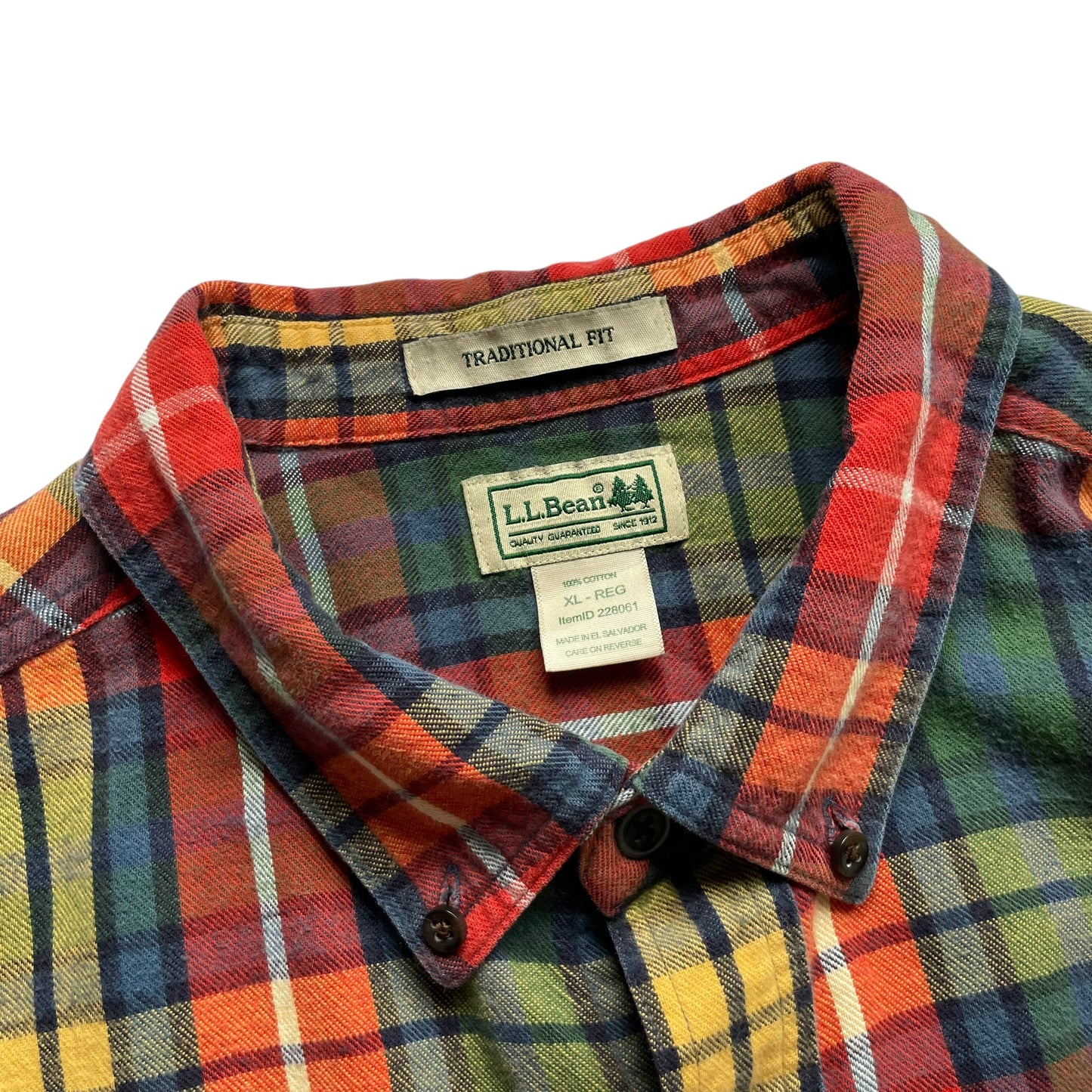 L.L. Bean Multicolor Check L/SL Cotton BD Shirt