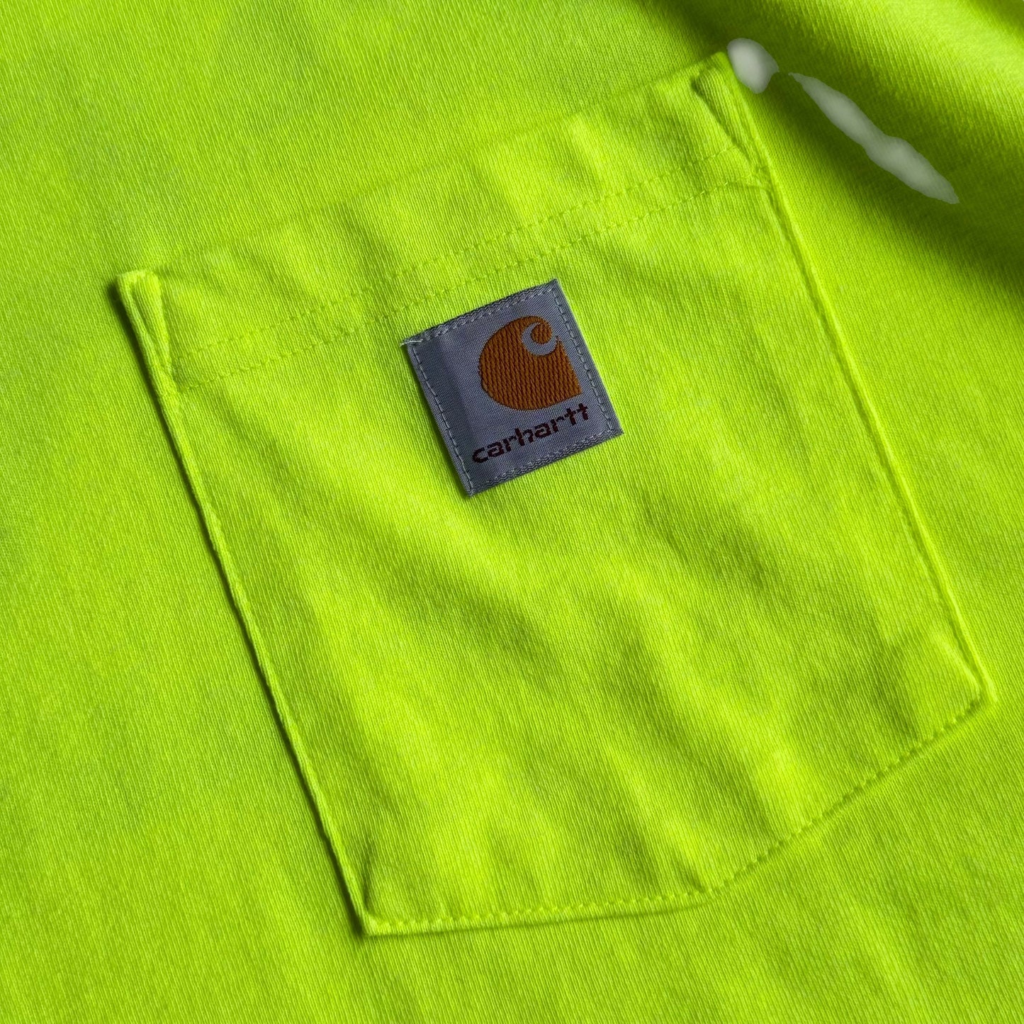 【DEAD STOCK】Carhartt USA S/SL Pocket Tee ポケT 半袖 セーフティグリーン 企業ロゴ デッドストック XXL