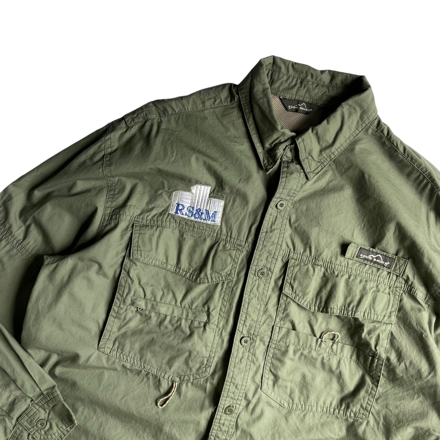 Eddie Bauer RS&M Consultants Logo L/SL Fishing Shirt