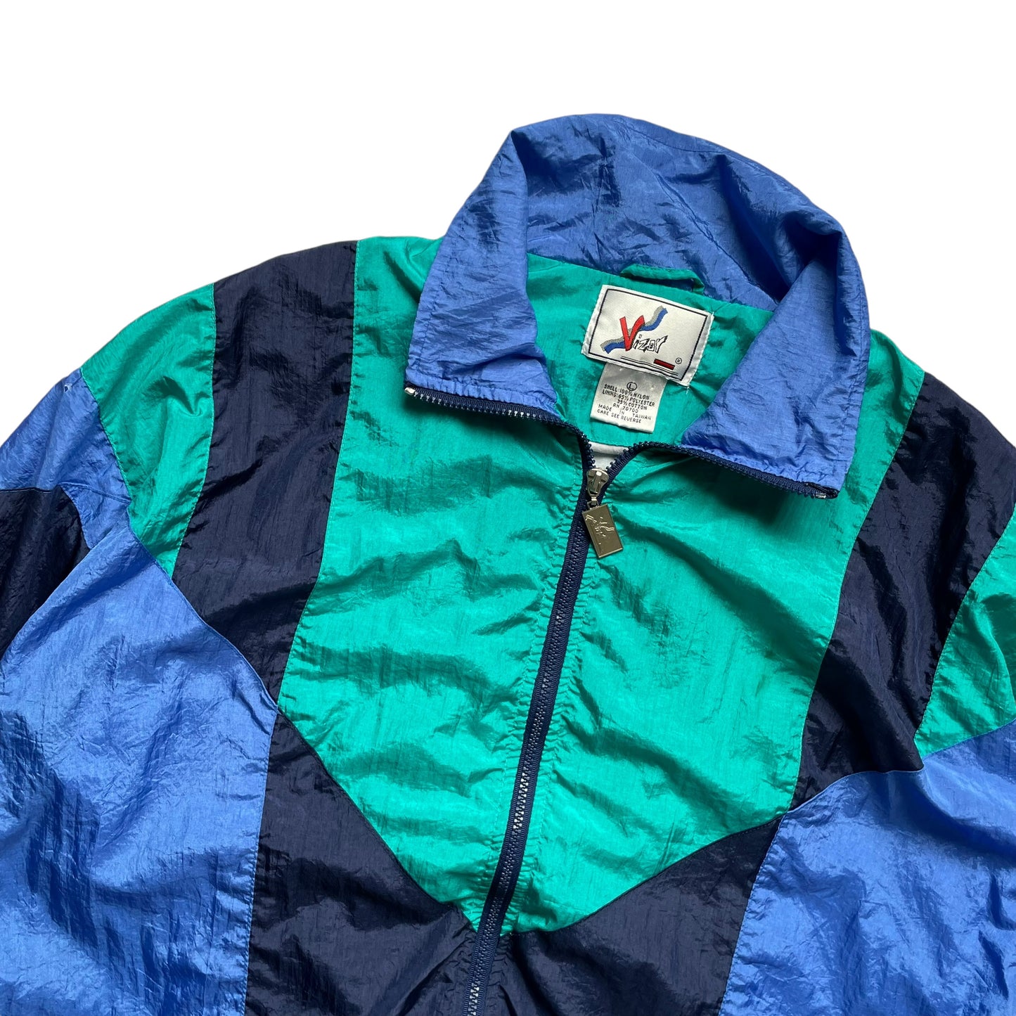 90s Visor Multicolor Nylon Track Jacket