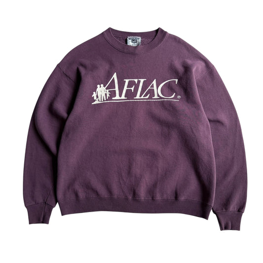 【USED】90s Lee Made in USA "AFLAC" Crewneck Sweat