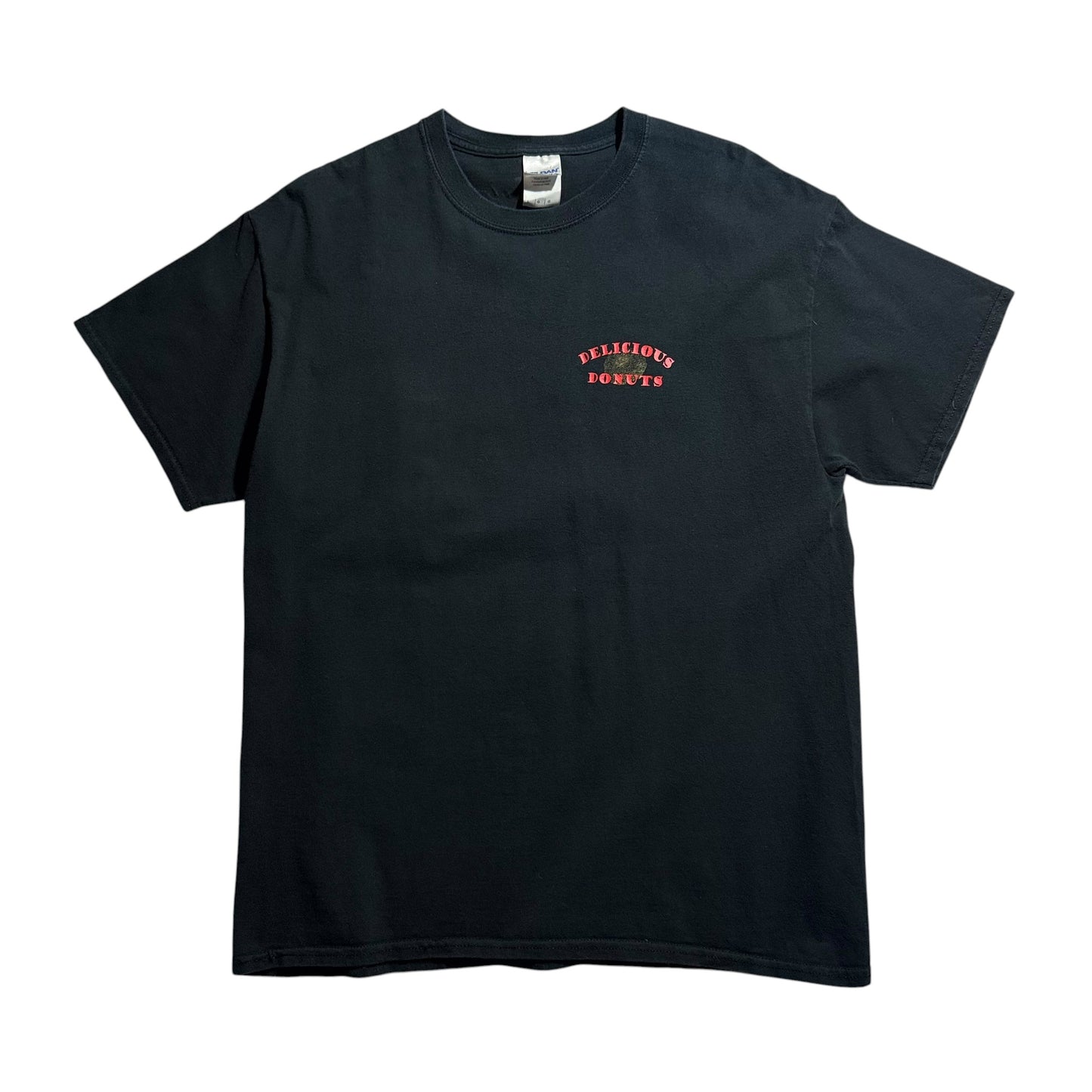 【USED】Delicious Donuts デリシャスドーナツ S/SL Tee 半袖Tシャツ 黒 GILDAN ギルダン Lサイズ