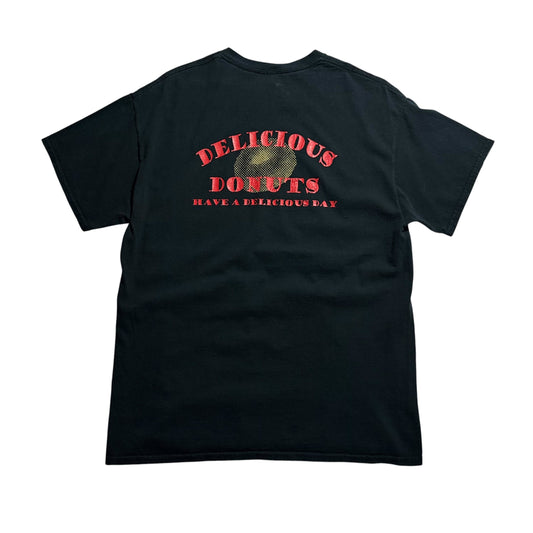 【USED】Delicious Donuts デリシャスドーナツ S/SL Tee 半袖Tシャツ 黒 GILDAN ギルダン Lサイズ