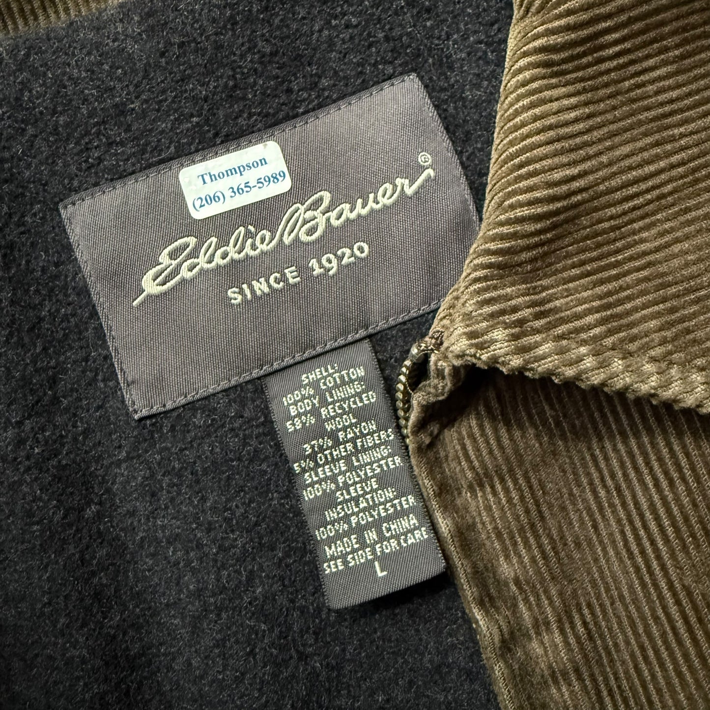 【USED】Eddie Bauer Full Zip Corduroy Jacket