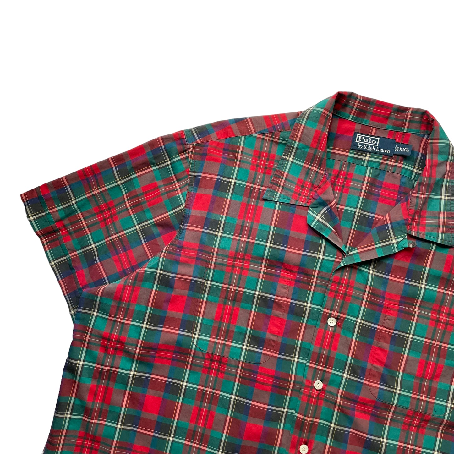 POLO BY  RALPH LAUREN MULTICOLOR CHECKED OPEN COLLAR SHIRT