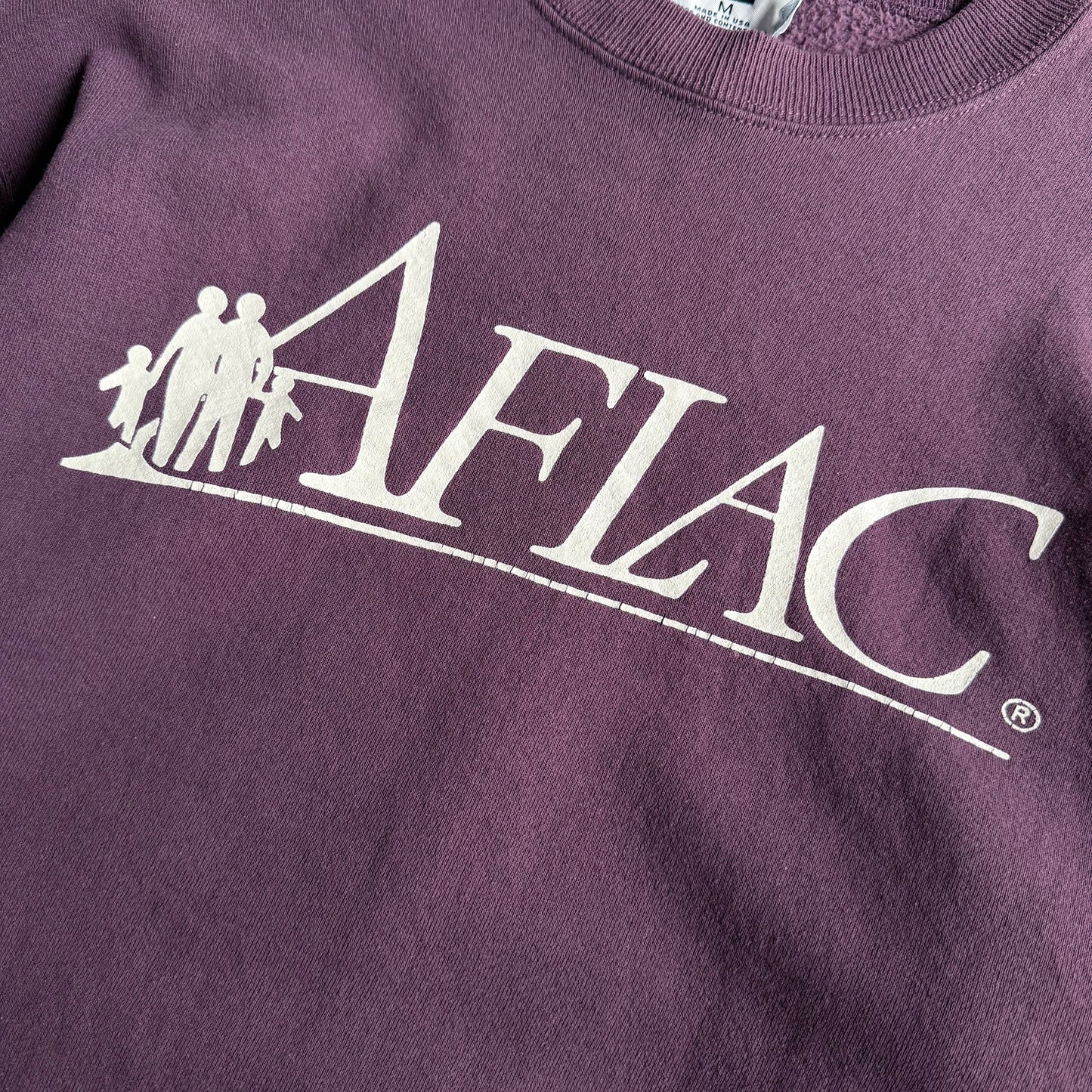 【USED】90s Lee Made in USA "AFLAC" Crewneck Sweat