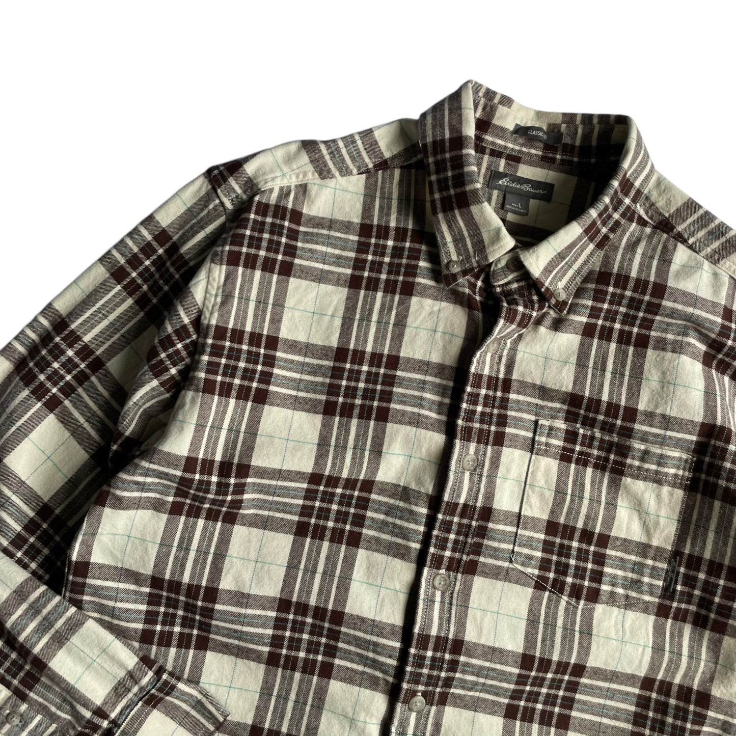 Eddie Bauer Check L/SL Cotton BD Shirt