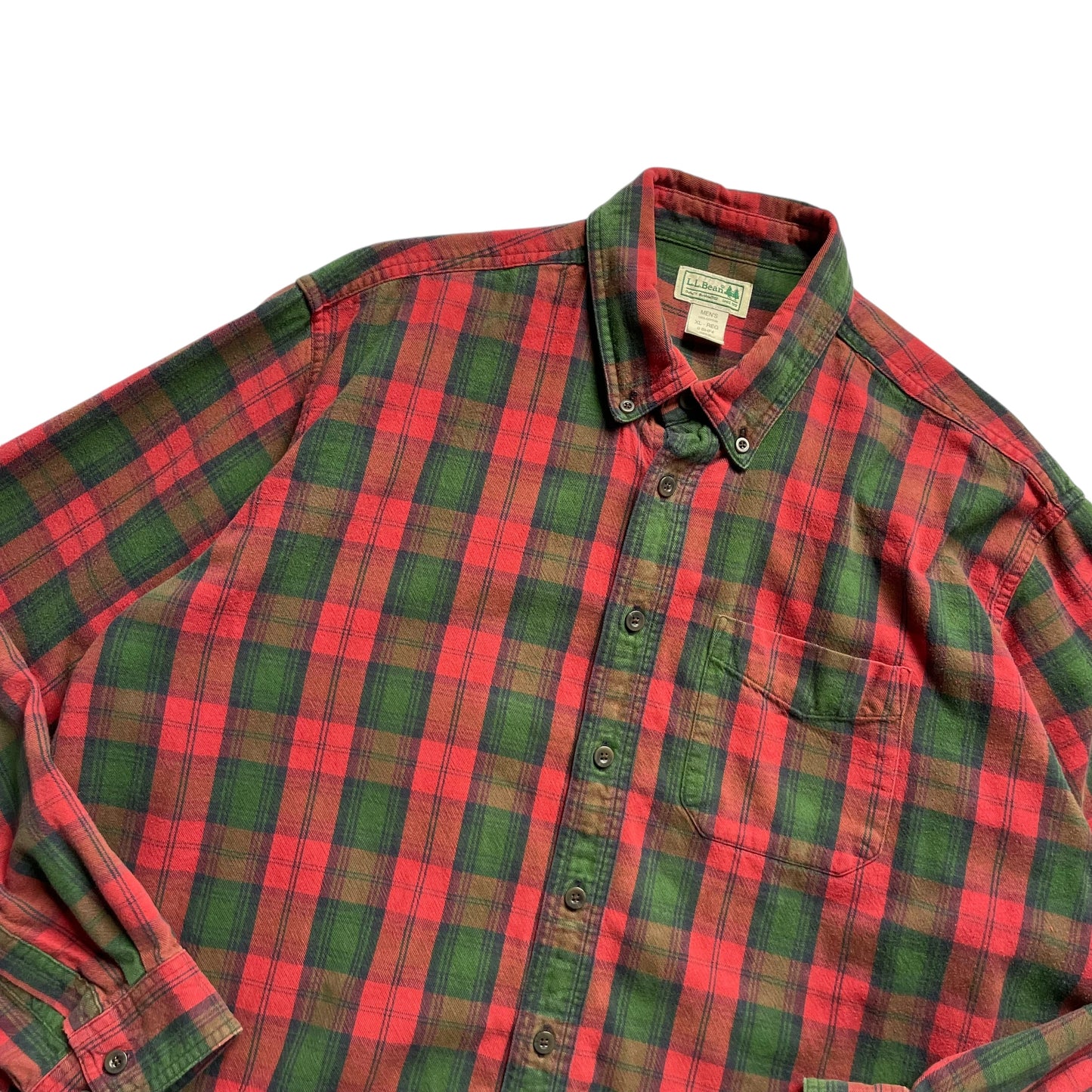 L.L. Bean Cotton Check L/SL Flannel BD Shirt