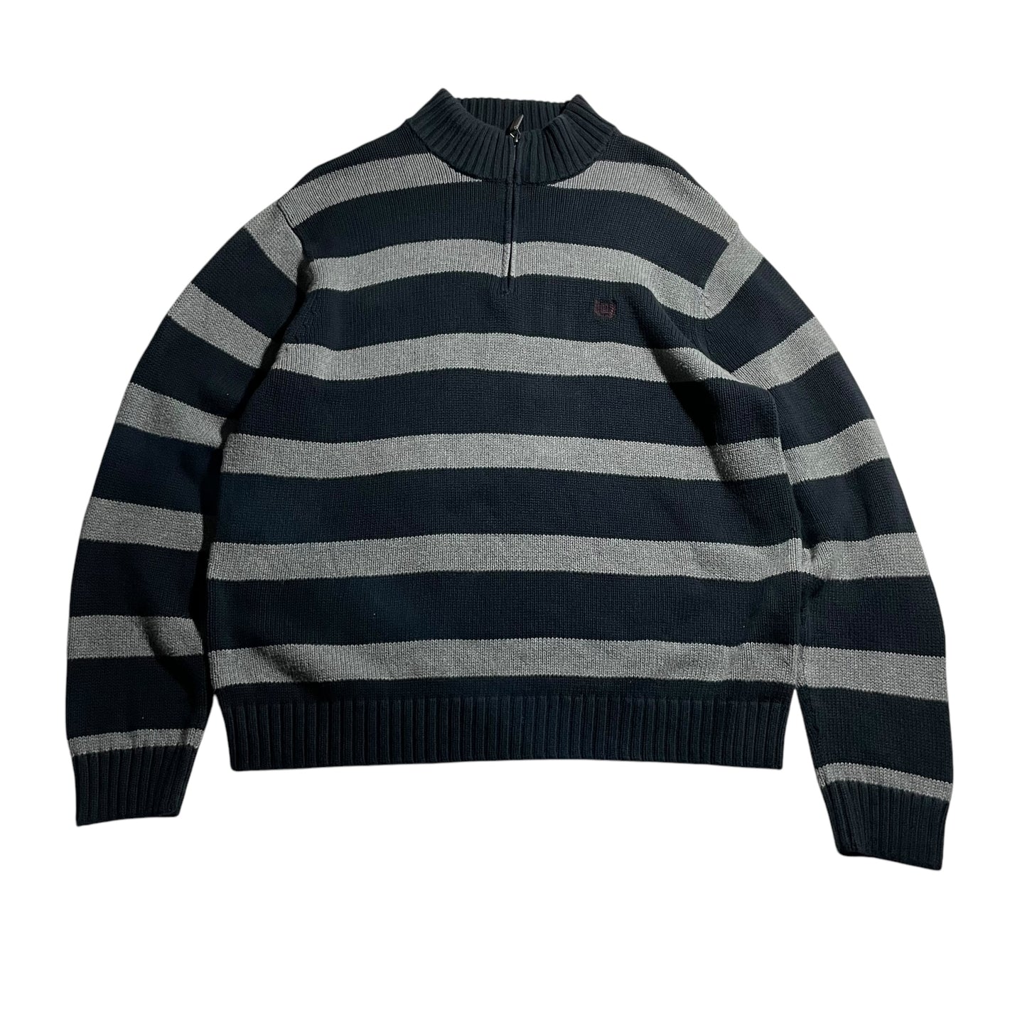 【USED】Chaps Half Zip Border Sweater