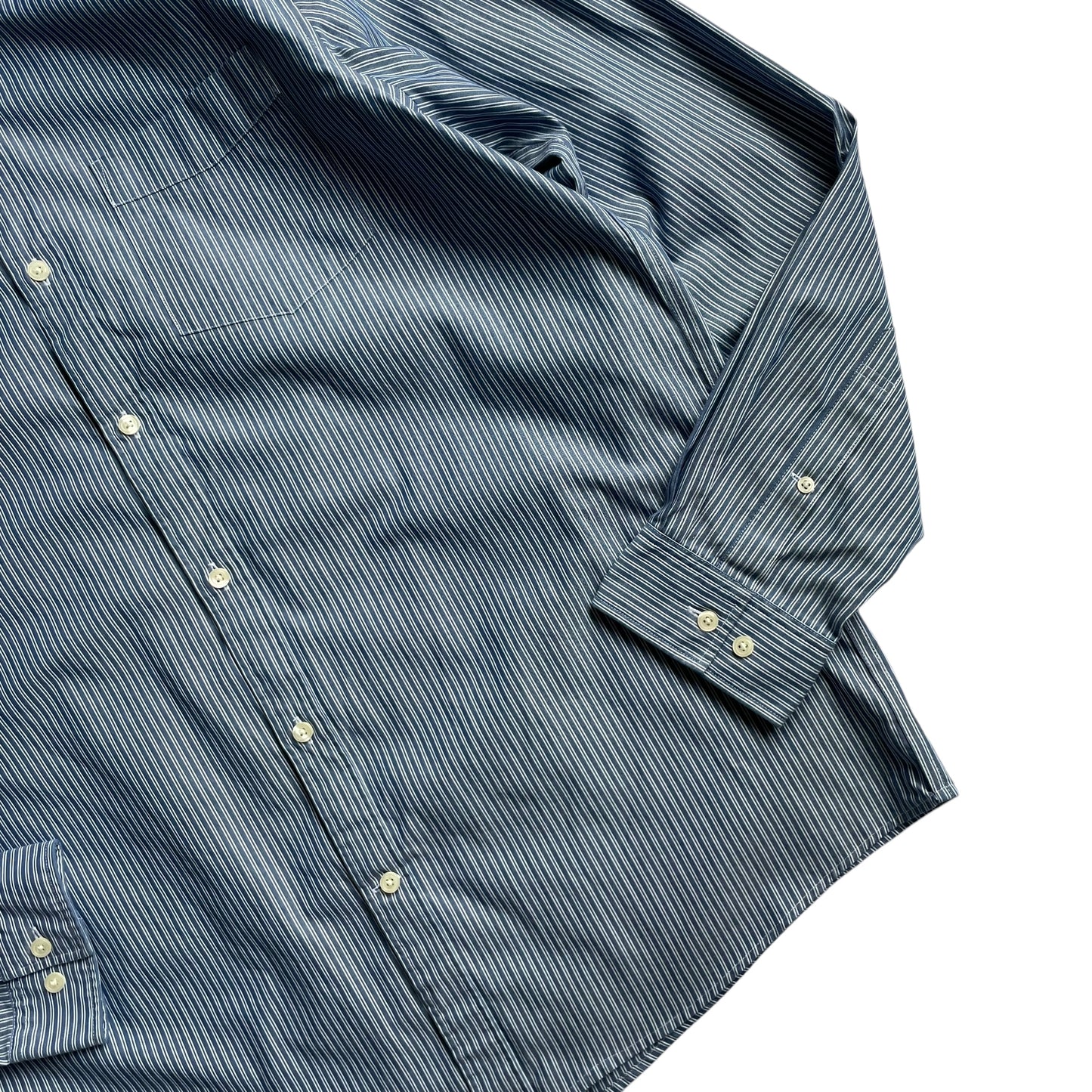 Eddie Bauer Cotton Stripe L/SL BD Shirt Wrinkle Resistant Relaxed Fit