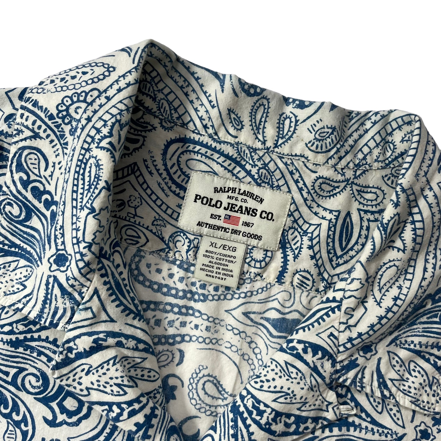 Polo Jeans Paisley Open Collar S/SL Shirt