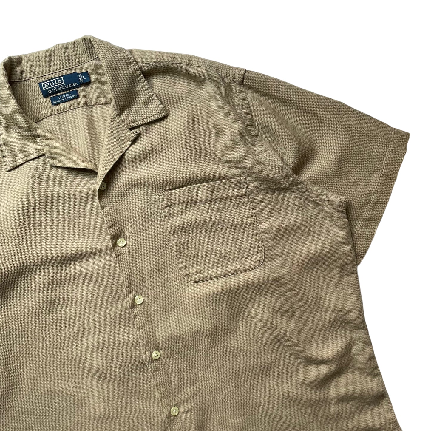 Polo by Ralph Lauren S/SL Open Collar Linen Shirt "Clayton