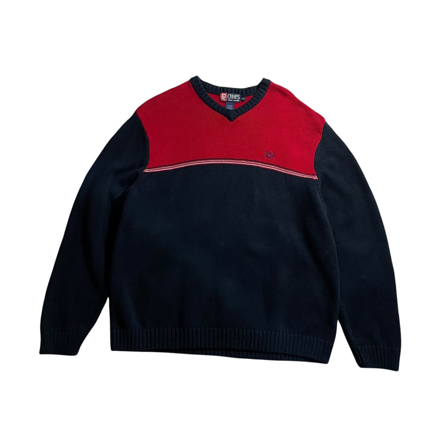 【USED】Chaps by Ralph Lauren V-Neck Cotton Sweater