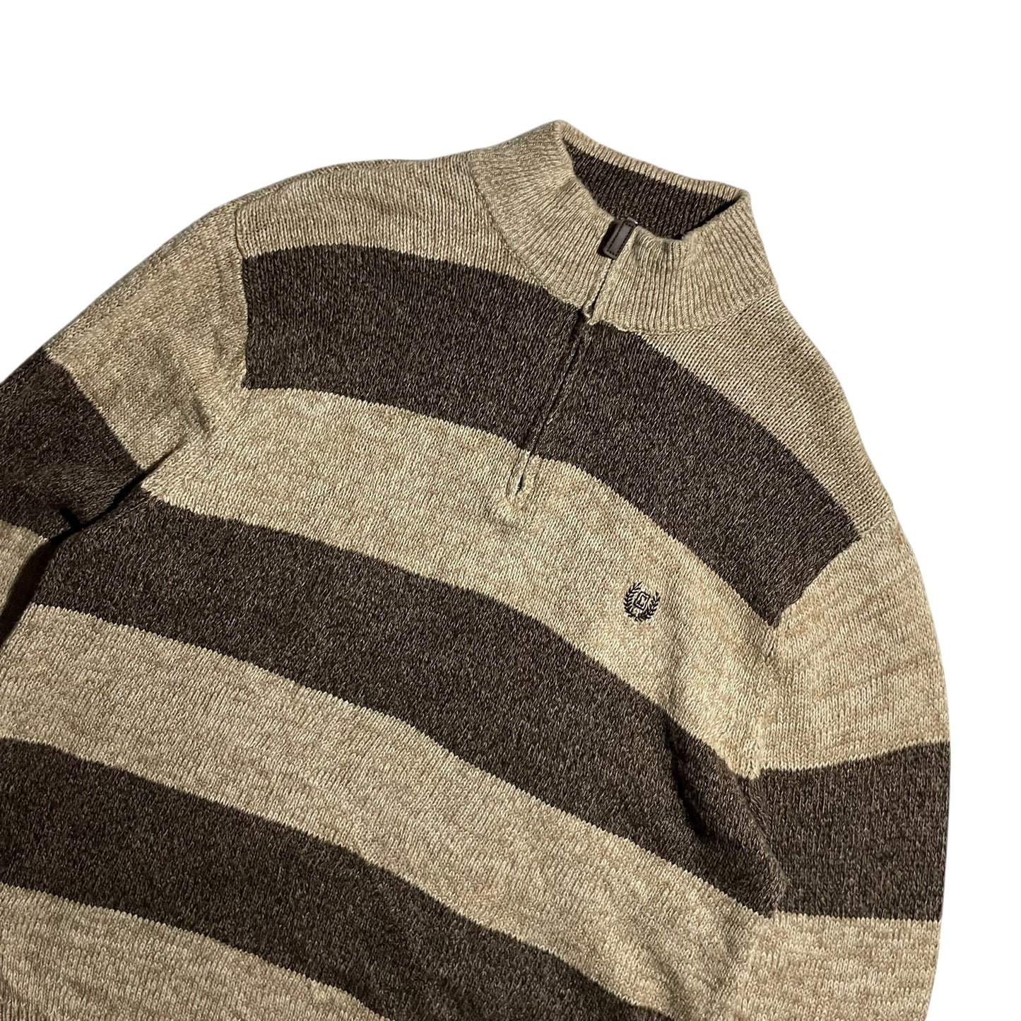 【USED】Chaps Half Zip Border Sweater