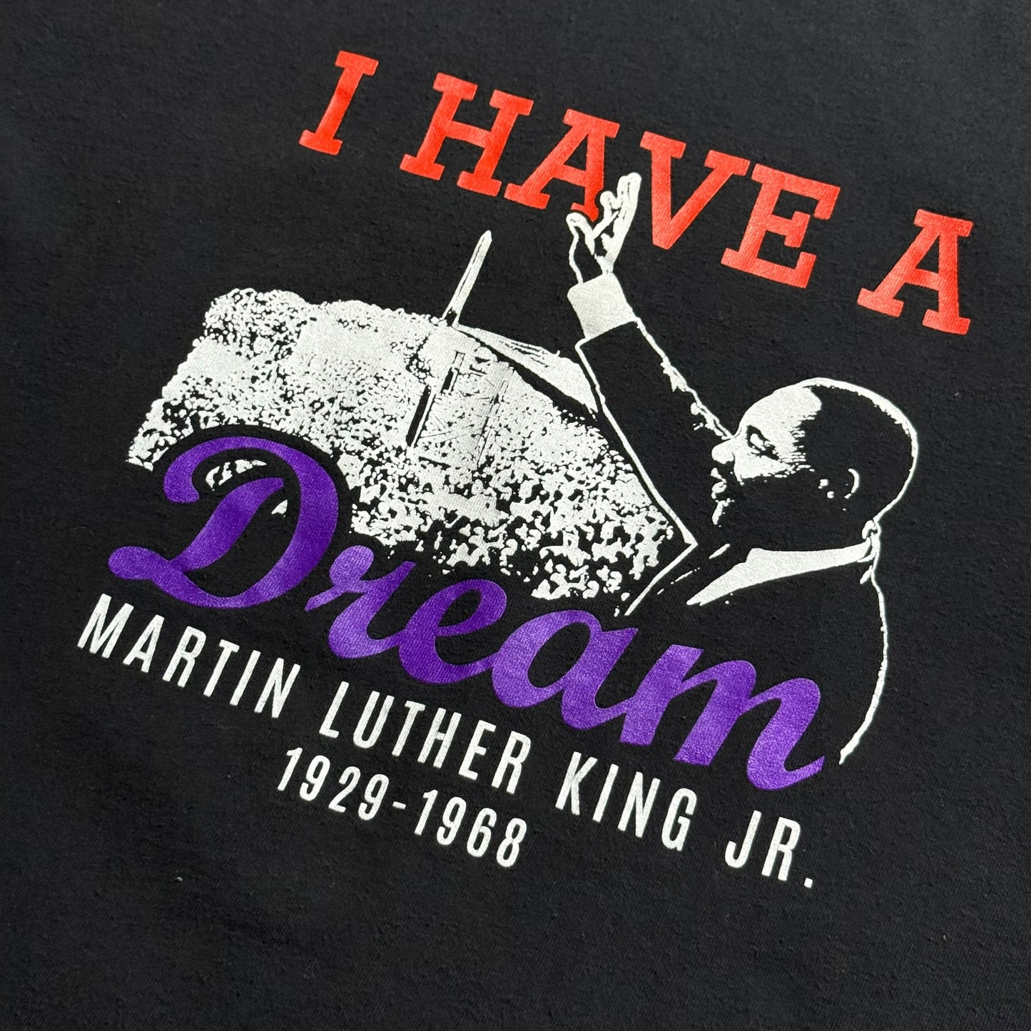 【USED】Mertin Luther King Jr S/SL Tee キング牧師 半袖Tシャツ 黒 Hanes