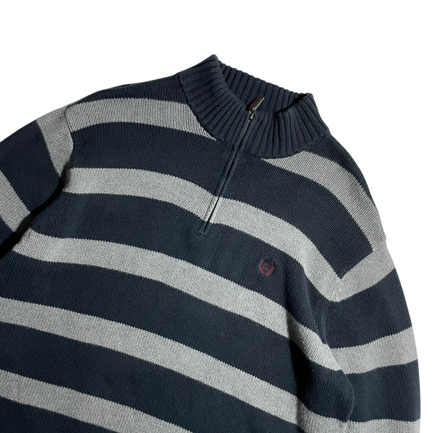 【USED】Chaps Half Zip Border Sweater