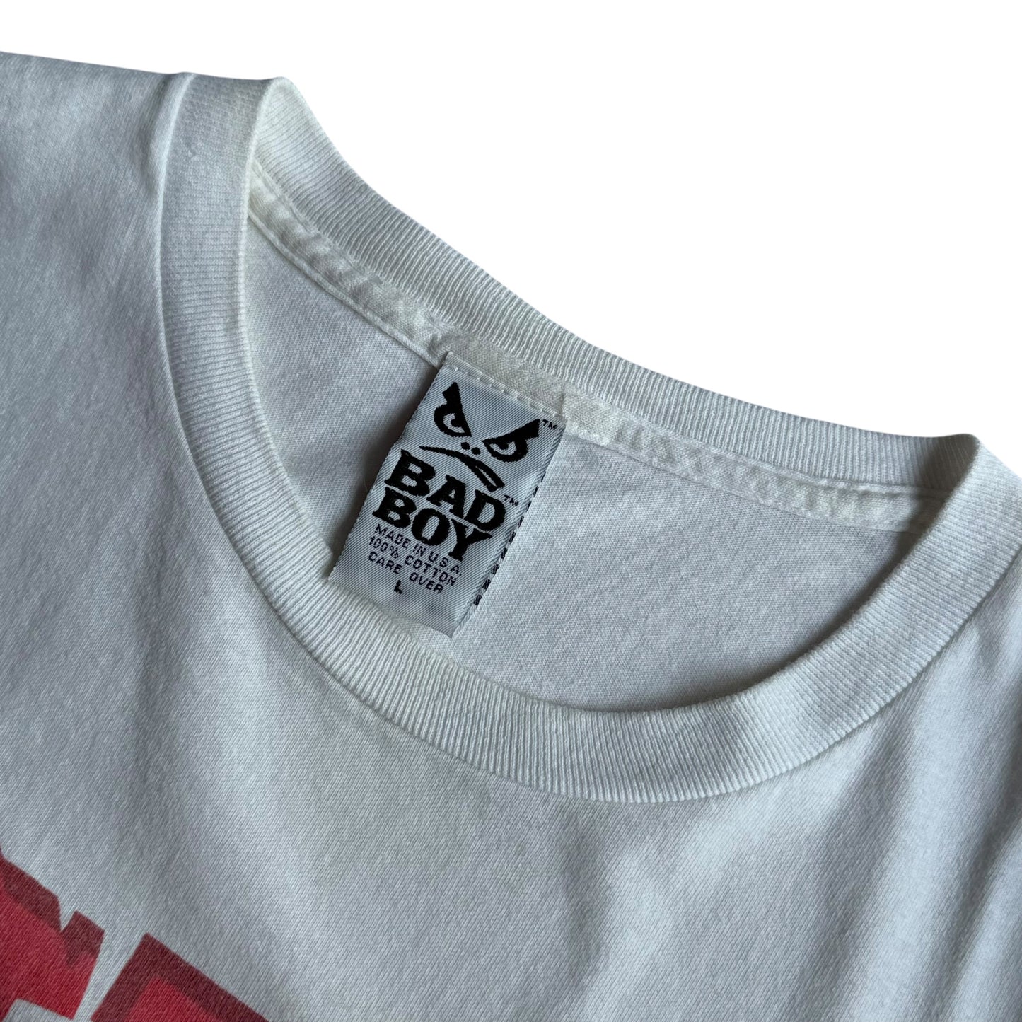 【USED】BAD BOY バッドボーイ Made in USA S/SL Tee 半袖Tシャツ 白 Lサイズ