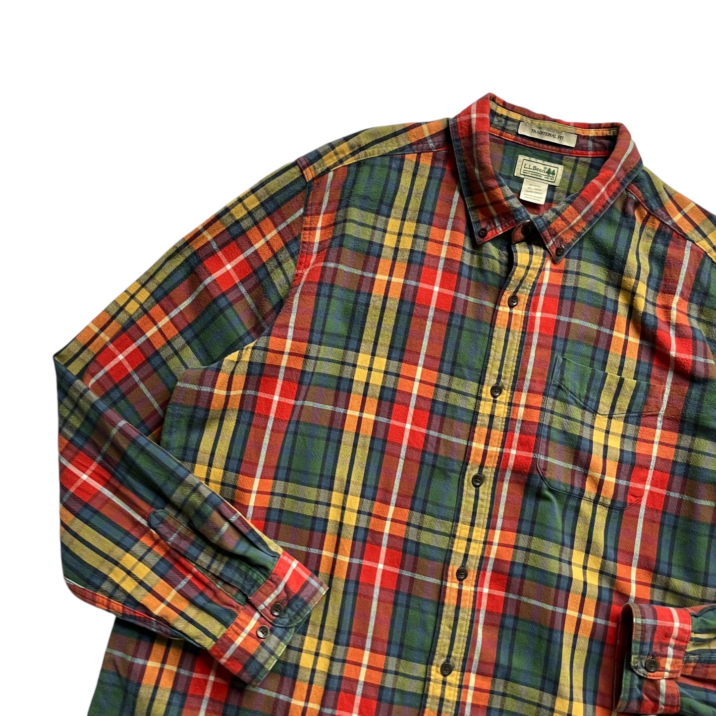 L.L. Bean Multicolor Check L/SL Cotton BD Shirt