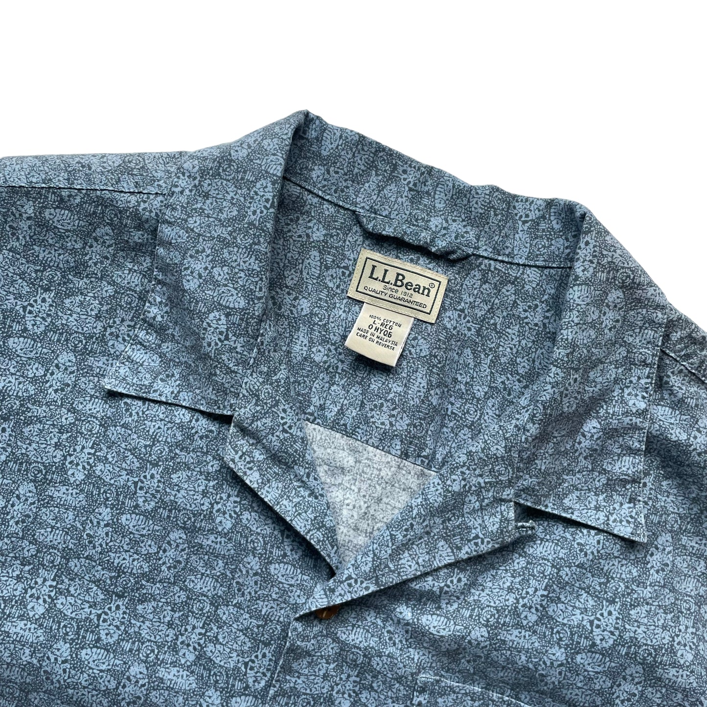L.L. Bean All Over Print Open Collar Shirt